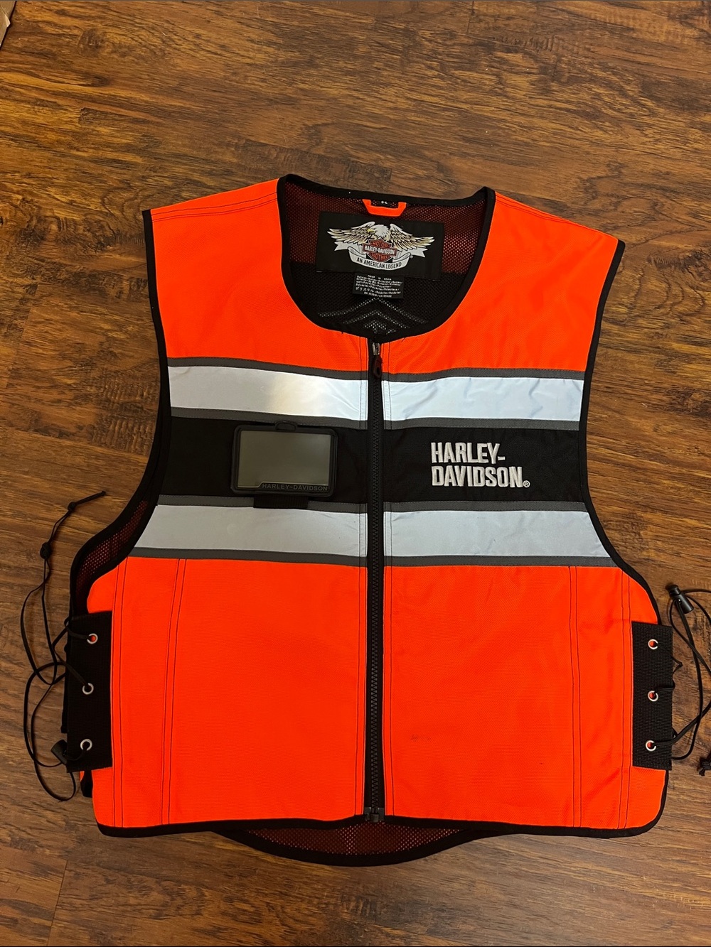 Harley-Davidson Orange Safety Vest with Reflective Stripes - Size S-L
